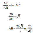 In Figure-2, the angle of elevation of the top of a tower AC from a point B on the ground is 60°.